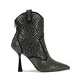 thumbnail image 2 of INC Womens Black Western Rhinestone Comfort Oaklynne Pointed Toe Zip-Up Booties 7.5 M, 2 of 4