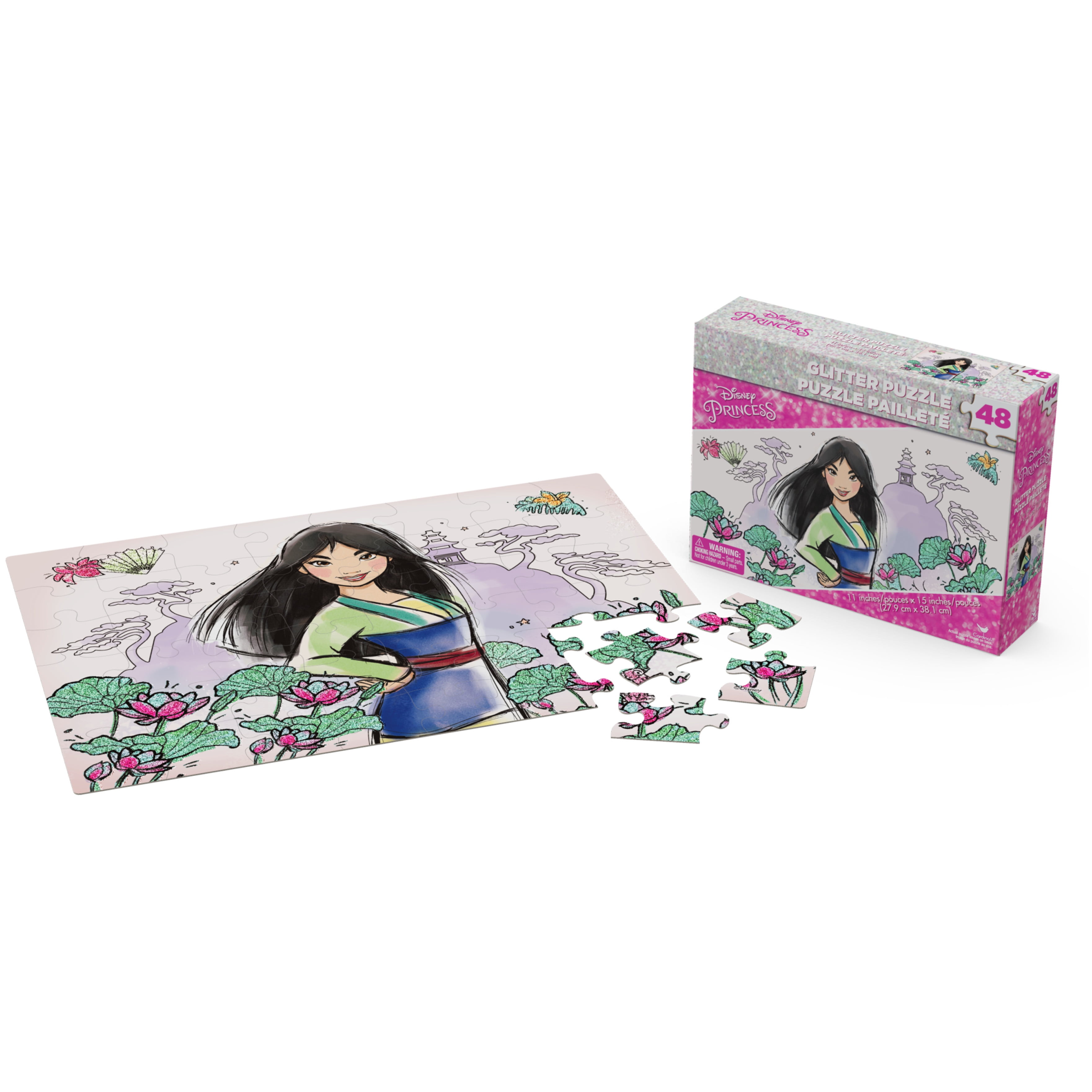 Disney Princess 48-Piece Puzzle in Tin with Handle, for Families and Kids Ages 4 and Up