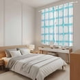 thumbnail image 3 of Blue Plaid Kitchen Curtains 63 Inch Length, Farmhouse Buffalo Check Stripes Modern Geometric Tiers Curtains for Living Room Berdoom, Light Filtering Drapes Window Treatment 2 Panels 42"Wx63"L, 3 of 8