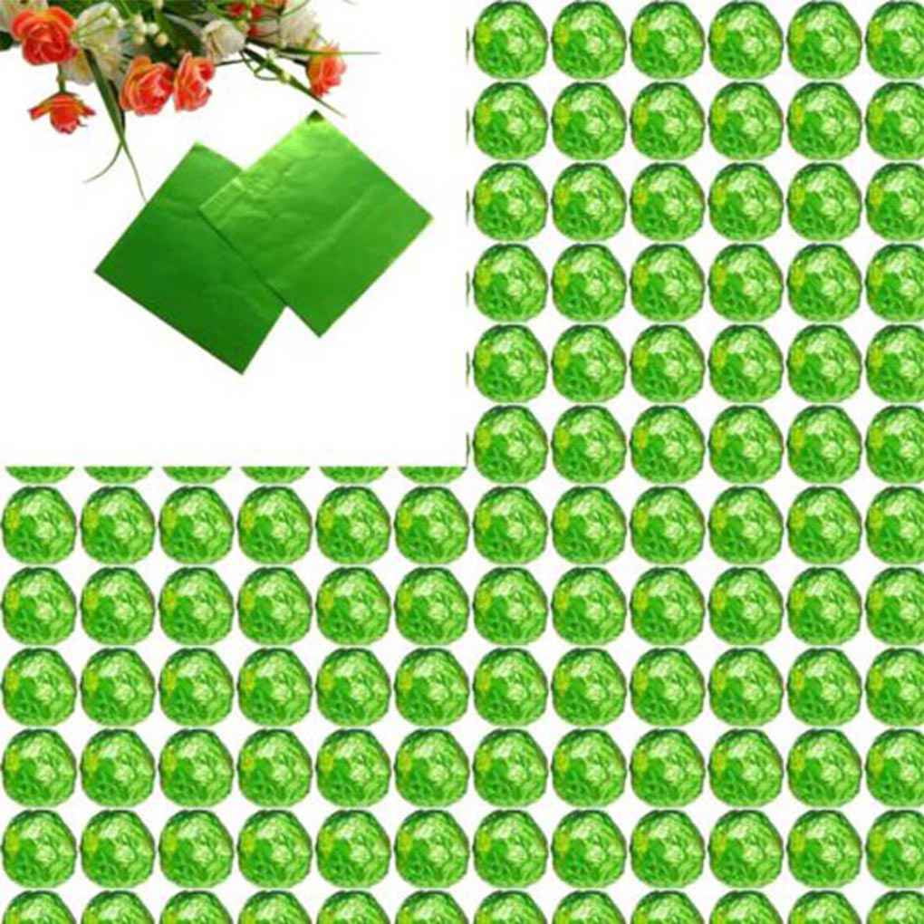 100pcs Square Aluminum Foil Wrappers Colorful Package for Sweets Candy Chocolate Lollipops