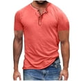 thumbnail image 2 of Men's Polo Shirts Casual Short Sleeve Cotton Pique Polo T Shirts Classic Collarless Golf Shirts for Men, 2 of 5