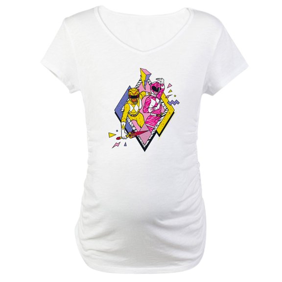 CafePress - Power Rangers Yellow Ran Women's Maternity T Shirt - Cotton Maternity T-shirt, Cute & Funny Pregnancy Tee
