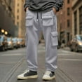 thumbnail image 2 of FRSASU Mens Sweatpants, Fleece Cargo Joggers for Men with Muti Pockets Gray, 2 of 6