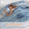 thumbnail image 4 of 3 Piece Vintage Blue Duvet Cover Set California King,Microfiber Comforter/Quilt Cover with Corner Ties and 2 Pillowcases,Retro Blue Ombre Modern Abstract Art All Season Bedding with Zipper Closure, 4 of 8