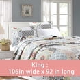 thumbnail image 2 of Juego de edredón reversible de microfibra con diseño de patchwork de coral amarillo y gris floral, colcha para dormitorio, hogar, apartamento, tamaño King, 3 piezas, 2 of 5