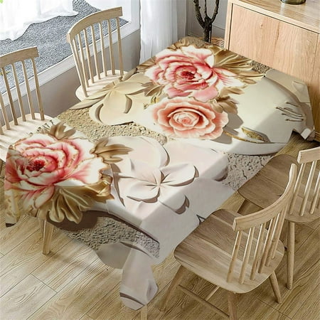 

Clearance!Ymkly Kitchen Gadgets Primeval 3D Flower Table Cloth Rectangular Tea Table Cover Dining Home Decor Tablecloth
