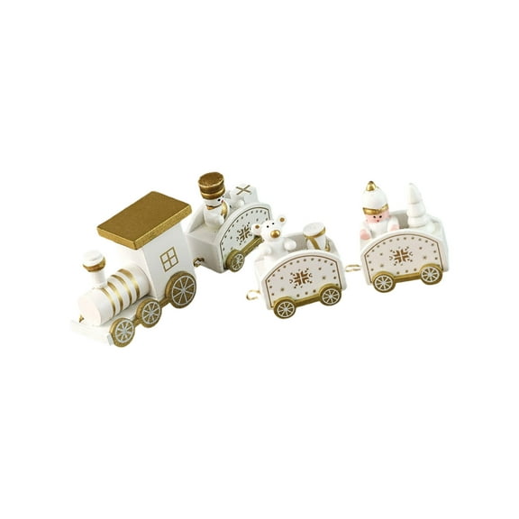 Wooden Christmas Train Set Hand Painted Safe Decors Traditional Christmas Party Supplies For Kids Pet Holiday Display