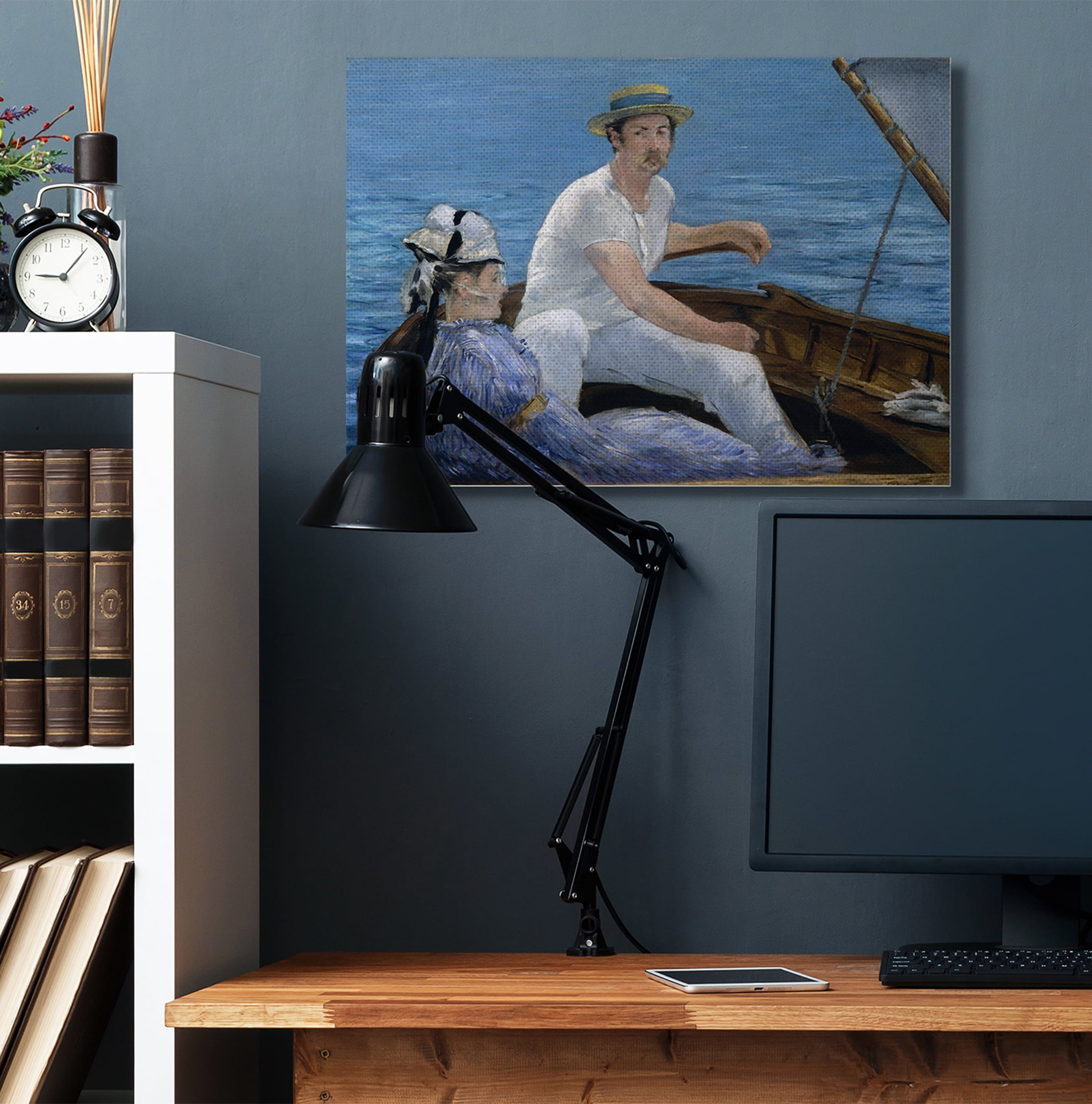 Stupell Home Décor Boat Lounge Lake Classic Painting Canvas Wall Art by Edouard Manet