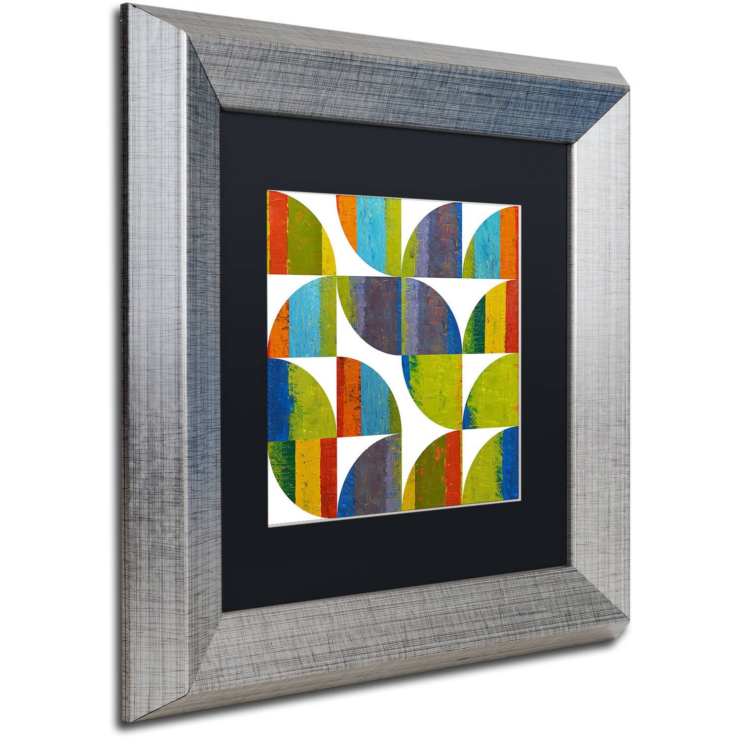 Trademark Fine Art "Quarter Rounds 3.0" Canvas Art by Michelle Calkins, Black Matte, Silver Frame
