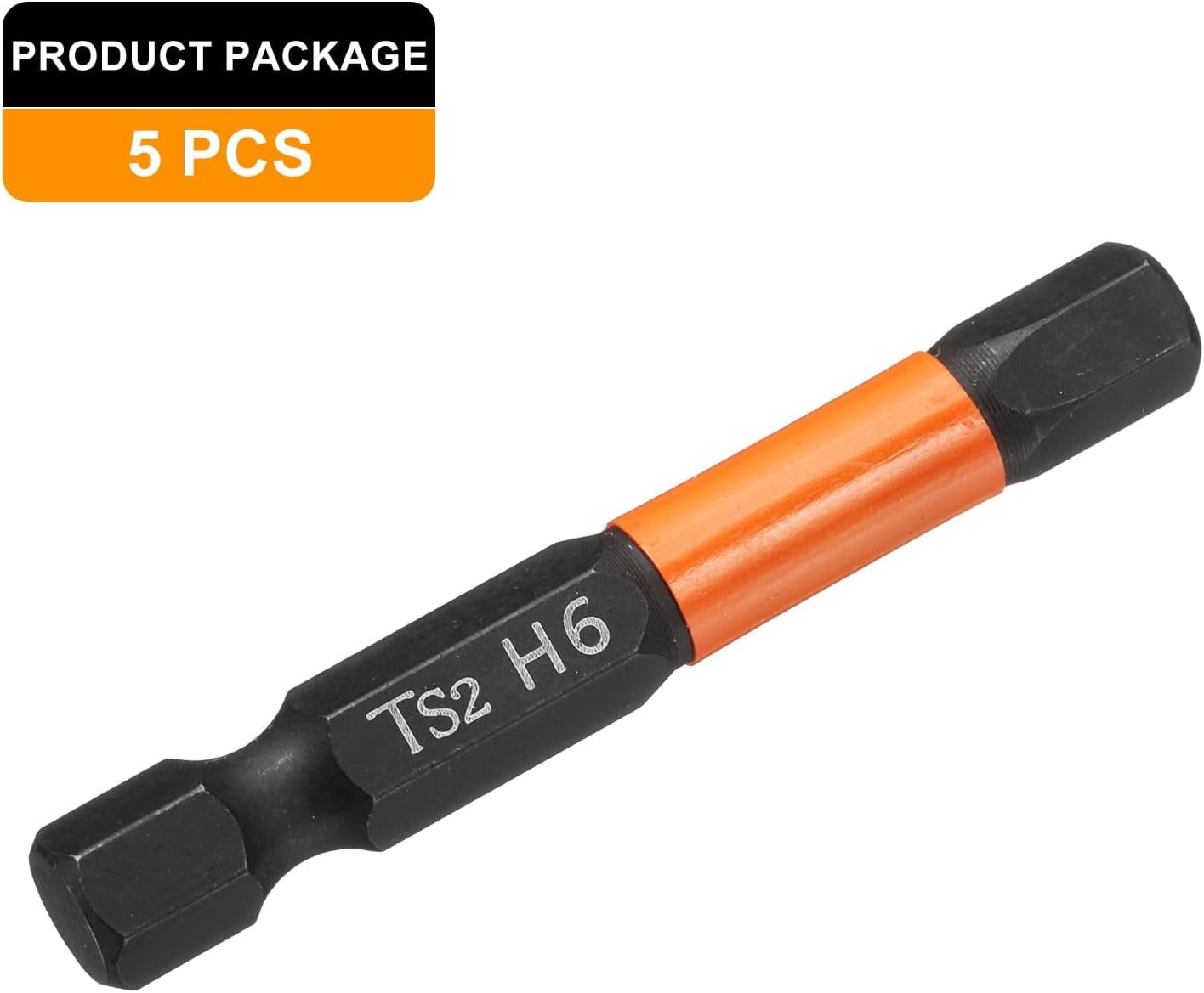 FRKSMD-5pcs Hex Head Wrench Drill Bit 6mm(H6) Metric 1/4" Hex Shank 2"(50mm) Length S2 Steel Magnetic Impact Drivers Screwdriver Bit Hexagon Electric Drill Bits