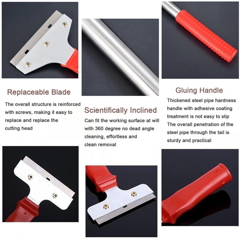 SK5 Steel Blade 4 Inch Razor Scraper With 20 Blades - Heavy Duty Paint ...