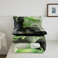 thumbnail image 5 of Black and Green Full Bedding Sets Aesthetic Marble Comforter Set Women, Foil Print Bedding Comforter Sets Mountain Fluid Duvet Insert, Marbling Down Comforter, 5 of 6