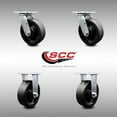 thumbnail image 2 of 6 Inch SS Glass Filled Nylon Caster Set with Ball Bearings 2 Swivel 2 Rigid SCC, 2 of 2
