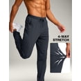 thumbnail image 3 of Pantalones deportivos Pudolla Long para hombre, altos con bolsillos con cremallera, gris 32-XL, 3 of 7