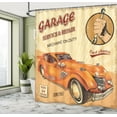 thumbnail image 5 of Ambesonne Retro Shower Curtain, Engine and Mechanic Sign, 69"Wx84"L, Orange Cream Red, 5 of 5