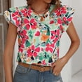 thumbnail image 2 of Eres Más Que una Camisa de Puntuación de Prueba Camisa de Manga Corta de Doble Capa de Impresión Floral de Moda de Verano, 2 of 7