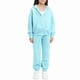 thumbnail image 5 of Chaqueta de invierno de color liso para niños, sudadera larga con capucha y cremallera y pantalones deportivos con lazo en las piernas, conjunto deportivo informal con forro polar para mayor calidez,, 5 of 5