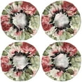 thumbnail image 2 of Shower Caps,Pioneer Flower Floral Print Pattern Waterproof Shower Cap for Women 4 Pieces,Double Reusable Hair Cover for Shower PEVA Elastic Stretch Hem, 2 of 7