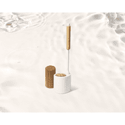 TUSHY Conscious Toilet Brush & Holder, 8 Coconut Husk Scrubbing Pads