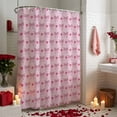 thumbnail image 3 of Valentine's Day Shower Curtain Cute Bow Bathroom Curtains with Hooks, Waterproof Fabric Pink Sweet Love Heart Bath Shower Curtains Set for Bathroom Bathtubs Valentines Decor 72x72 Inch, 3 of 9