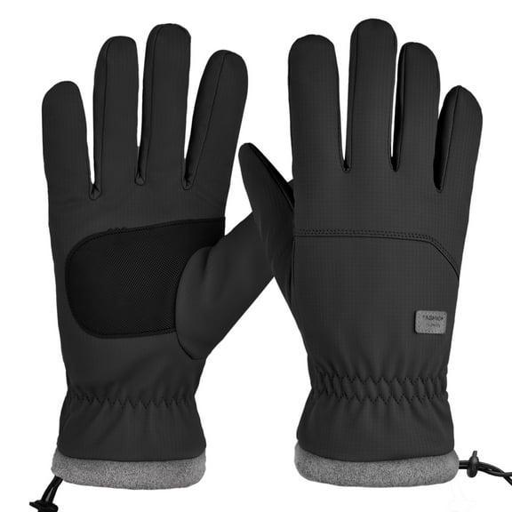 REDESS Unisex Winter Waterproof Black Gloves for Men and Women for Ski Driving Running Cycling Cold Weather