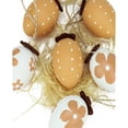 thumbnail image 3 of Northlight 6ct Painted Design Spring Easter Egg Ornaments 2.25" - Brown/White, 3 of 3
