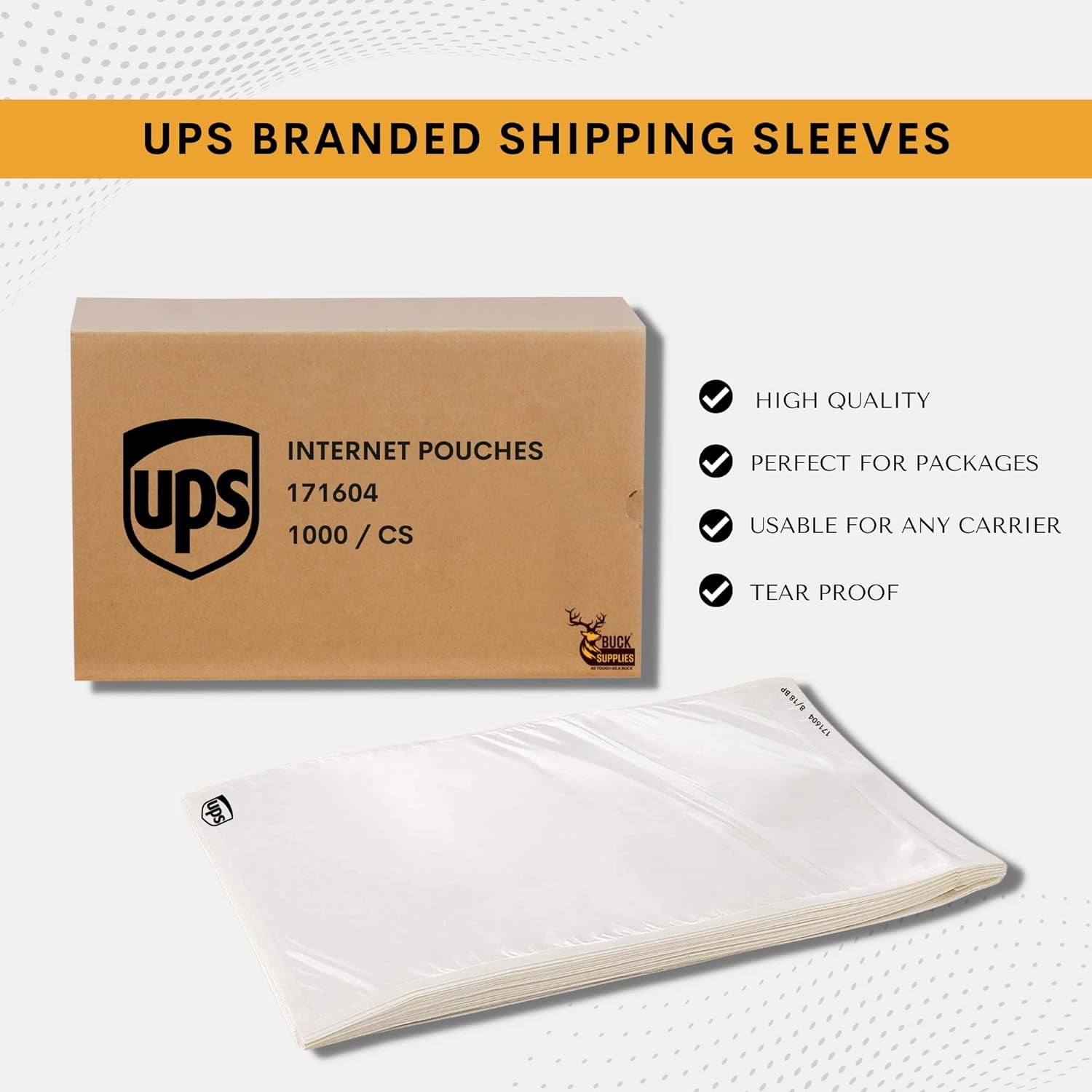 100 Pack UPS Shipping Label Pouches 6.5” x 10” - Packing Slip Envelope Sleeves with Self-Adhesive Peel & Seal - Clear Plastic & Waterproof Mailing Envelopes Ideal for Invoice & Packaging