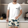 thumbnail image 4 of 2 Pcs Ensembles de Pyjamas pour Hommes Ultra Doux Texturés Tenues Athlétiques Extensibles Col Rond Chemises à Manches Courtes Extensibles Séchage Rapide Vêtements de Détente Shorts Ensembles d'Été Hommes 2 Pcs Chemise de Nuit, 4 of 6