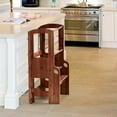 thumbnail image 3 of UNICOO® Bamboo Height Adjustable Children Stool, Kids Learning Stool, Kids Kitchen Step Stool, Toddlers Stool, Children Step Stool for Kitchen (Kids Stool Antique Brown- M3), 3 of 6