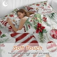 thumbnail image 4 of Merry Christmas Bedding Duvet Cover Set Full Size 4 Pieces Xmas Ball Poinsettia Red Berry Bird Bedding Set with Zipper Closure, 1 Comforter Cover 86x86 Inches 1 Flat Sheet & 2 Pillow Cases, 4 of 7