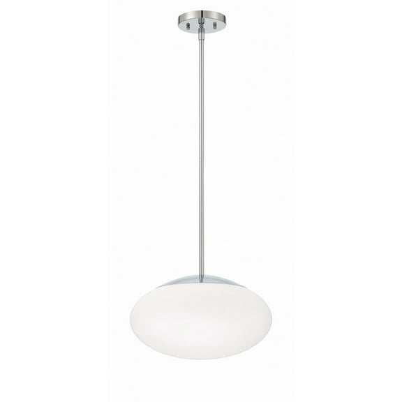 56894-CH-WG Craftmade Lighting Gaze - 1 Light Pendant In Contemporary Style-8 Inches Tall and 14 Inches Wide-Chrome Finish-Frost White Glass Color
