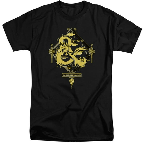 Dungeons and Dragons Year of the Dragon Gold Logo Unisex Adult Tall T Shirt ,Black, 2X-Large
