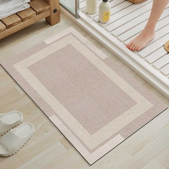 Alfombra de baño YDKGL, ultrafina, de secado rápido, antideslizante, color beige, 40 x 60 cm