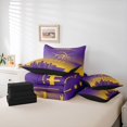 thumbnail image 6 of jejeloiu Football Sport City 7pcs Bedding Comforter Set,Purple Yellow Helmet Queen Bedding Sets For Rugby Lover Reversible, 6 of 8