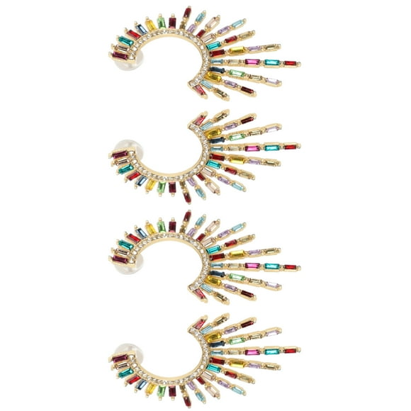 Pendientes semicirculares 2 pares Jadeshay Pendientes geométricos irregulares simples