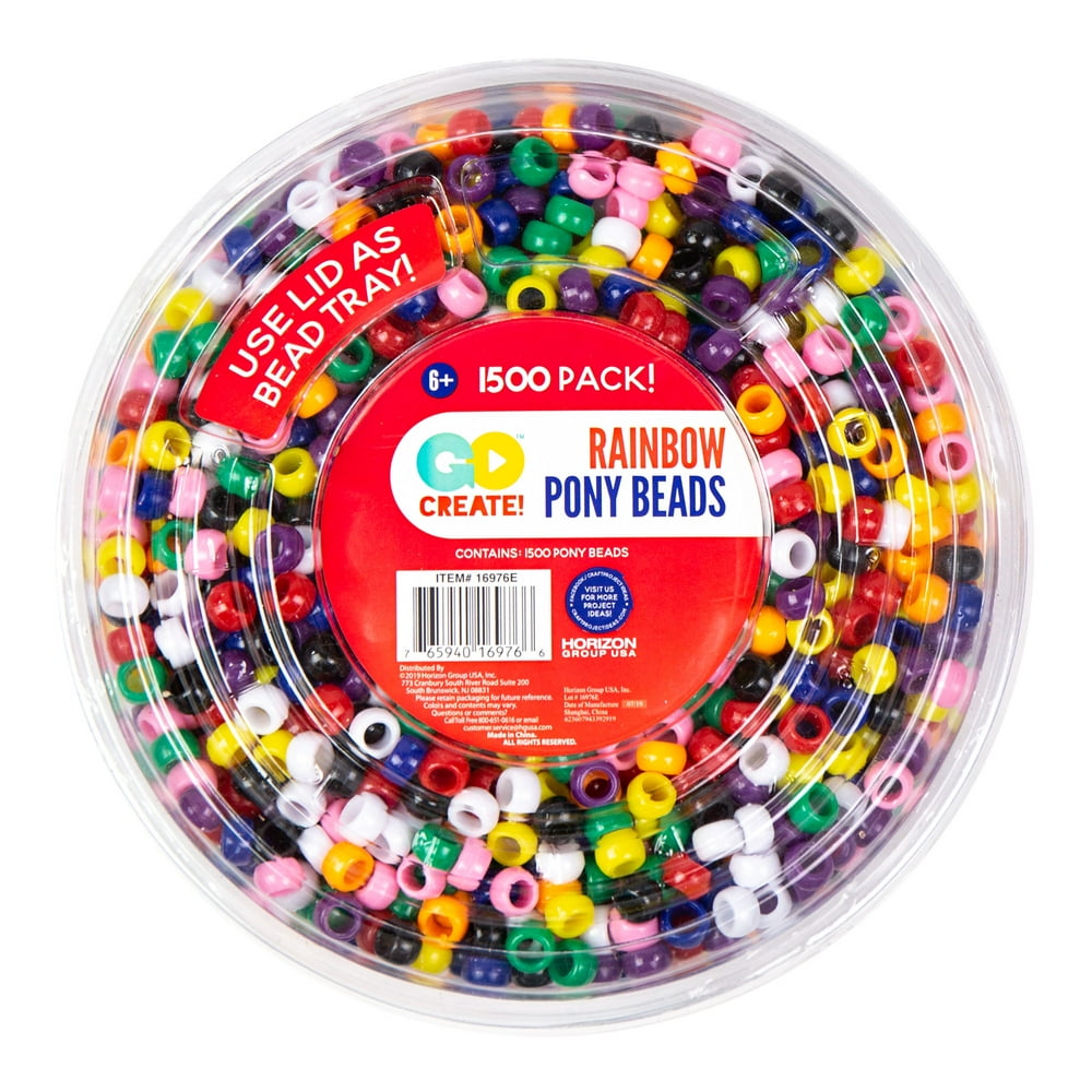 Horizon Group USA Kids Craft Plastic Pony MultiColor Mix Beads, 1 Each