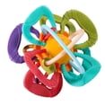 thumbnail image 2 of Juguete de dentición para bebés, seguro para alimentos, colorido, masaje de encías, mordedor con agarre para bebés, sonajero, 2 of 14