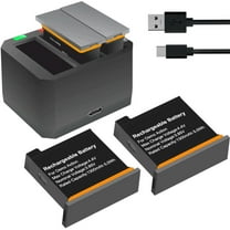 2 Packs Replacement Batteries for DJI Osmo Action Camera 1300mAh Rechargeable Battery and 3-Channel Battery Charger with Type C Port (Not Fit for DJI Osmo Action 3/4 Camera)