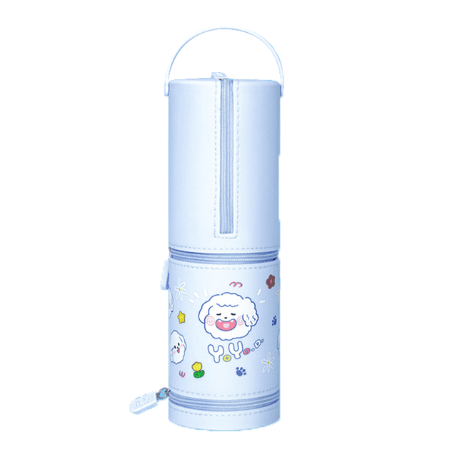 Bonito portalápices Kawaii de gran capacidad, caja de papelería portátil de mano con cremallera Ormromra CPB-US-XD167-2