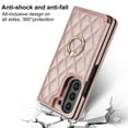 thumbnail image 3 of Decase Compatible with Samsung Galaxy Z Fold7,Wallet Case with Ring and Credit Card Holder, Cash Slot, Premium Diamond Leather Magnetic Clasp Kickstand Heavy Duty Protective Cover,Rosegold, 3 of 6