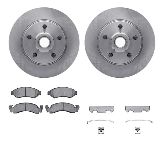 Dynamic Friction Company Front Brake Rotors with 5000 Advanced Brake Pads includes Hardware 6512-54257