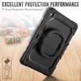 thumbnail image 4 of XYX For iPad 9th/8th/7th Generation 10.2 inch Case, 360 Rotating Shockproof Cover with Stand, Handle, Shoulder Strap, Black, 4 of 7