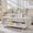 White, variant on General 48" Modern Coffee Table, 2-Tier Minimalist Center Table with Storage Shelf, Curved Profile Design, Wooden Rectangular Living Room Table w/Wood Thick Design for Living Room, Office, White