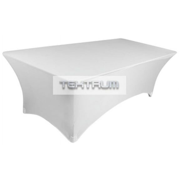 TEKTRUM Wrinkle-Free 6 ft White Polyester Tablecloth