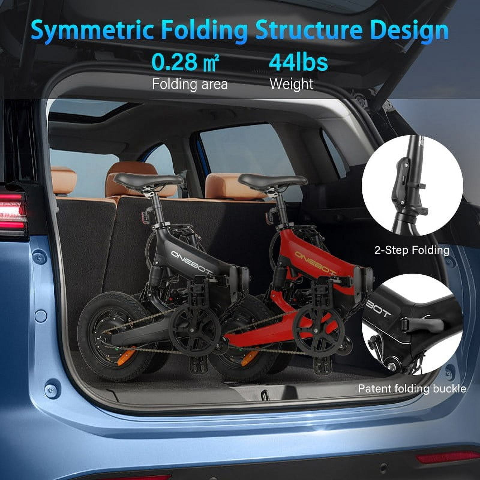 OneBot S7F Electric Bike for Adults Teens, 14" Magnesium Alloy Folding Electric Bicycle,Commuter City E-Bike with 350W Motor, Dual Disc Brakes, iF Design Award Winner