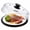 black, variant on Glass Microwave Splatter Cover, 10 Inch Borosilicate Glass Splatter Guard with Vent Holes & Silicone Handle