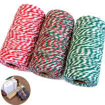 Cotton Twine, 3 Rolls 984 Feet Christmas Wrapping Twine Cotton String for Christmas Arts Crafts Gift Bakers Packing Rope Cord DIY Supplies
