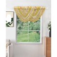 thumbnail image 2 of Yellow Khaki Boho Sheer Waterfall Valance Curtains for Window, Vintage Ethnic Tribe Abstract Art Rod Pocket Sheer Topper Swag Curtains for Living Room, Kitchen 38.5"W x 47.2"L, 1 Panel, 2 of 7