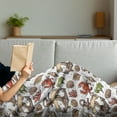 thumbnail image 3 of Anchor Soft Flannel Fleece Throw Blanket, Sea Shell Coral Crab and Anchor with Ribbon and Rope Vintage Aquatic Composition, Cozy Plush for Indoor and Outdoor Use, 50" x 60", Multicolor, by Ambesonne, 3 of 5