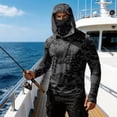 thumbnail image 3 of Men's Casual Camouflage Print Hooded Long Sleeve Sun Protection Jacket Lightweight Pullover Outdoor Top with Zipper Pocket, 3 of 7